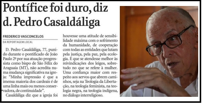 FOLHA DE SÃO PAULO: Dom Pedro relata o abraço de Karol Wojtyla e o interrogatório de Ratzinger
