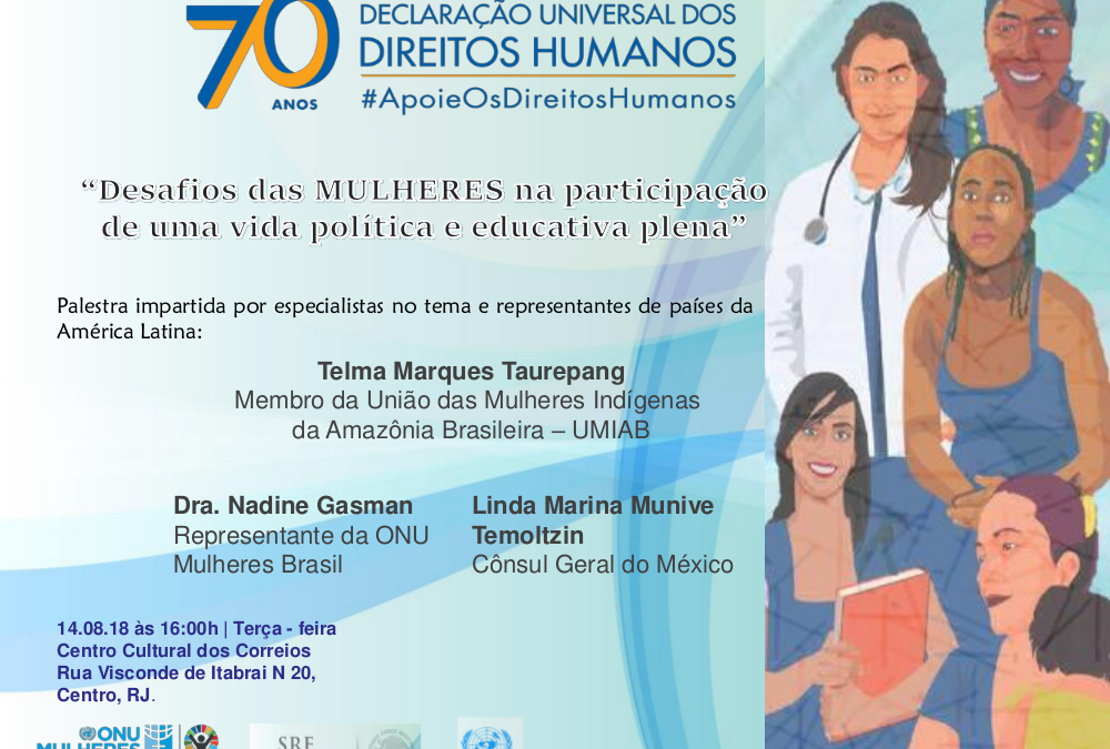 ONU: No Rio, Consulado do México e ONU debatem participação da mulher na política e educação