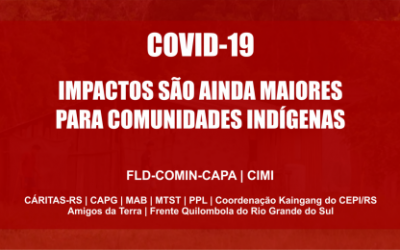 COMIN: COVID-19 | IMPACTOS SÃO AINDA MAIORES PARA COMUNIDADES INDÍGENAS