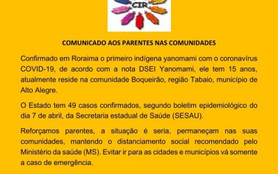 CIR: ATENÇÃO COMUNIDADES INDÍGENAS