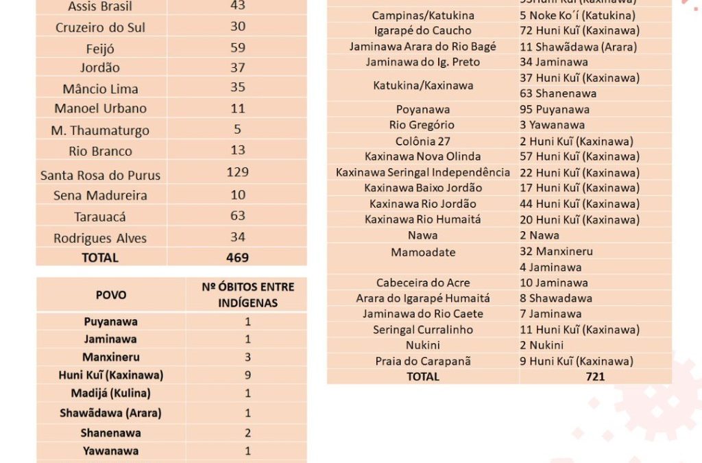 CPI-ACRE: Casos de Covid-19 no Acre e Terras Indígenas