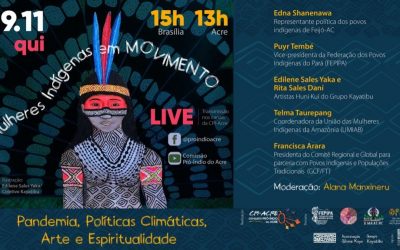 CPI- ACRE: Encontro Mulheres Indígenas em Movimento – Pandemia, Políticas Climáticas, Arte e Espiritualidade