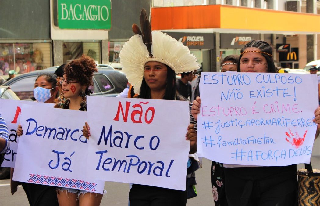 CIMI: Povo Kaingang realiza manifestação contra o marco temporal em Porto Alegre (RS)