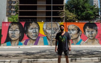 ONU BRASIL: A convite da ONU e da ViaQuatro, Tito Ferrara cria mural em homenagem aos povos indígenas afetados pela pandemia