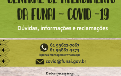 FUNAI: Central de Atendimento à Covid-19: saiba como acessar o canal da Funai de combate à pandemia