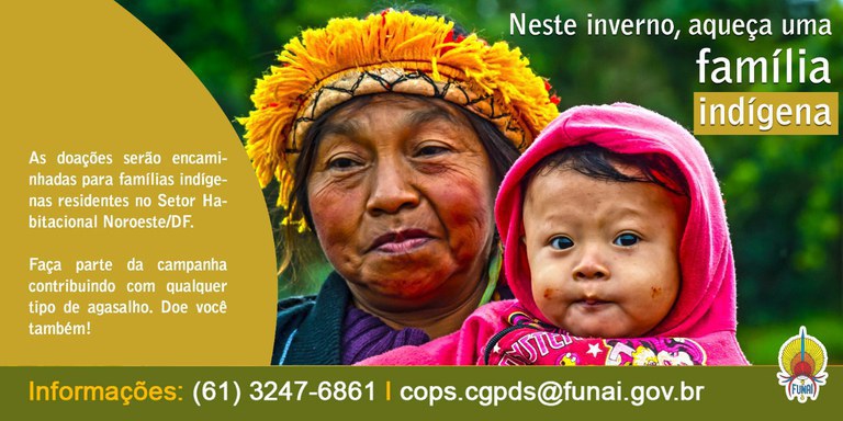 FUNAI: Campanha do Agasalho da Funai segue até o dia 30 de junho