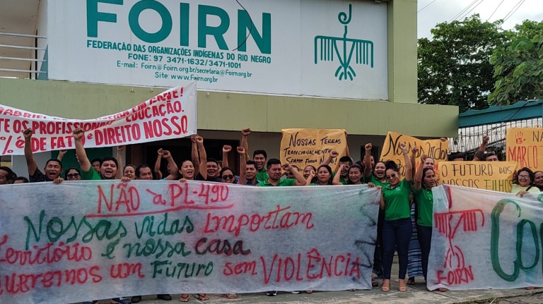 FOIRN: Lideranças Indígenas do Rio Negro expressam total repúdio ao Marco Temporal e ao PL490 em todo o território.
