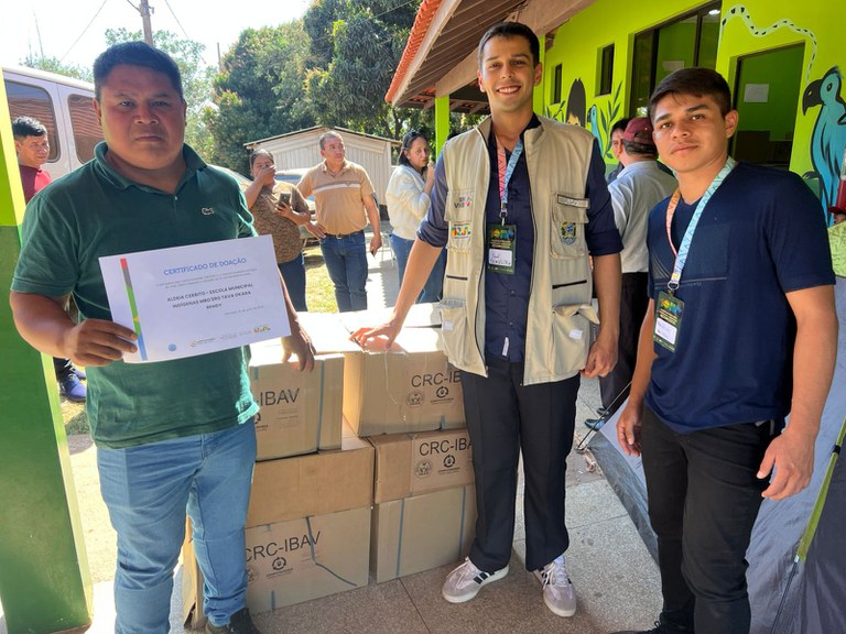 MDHC: MDHC e MCom realizam entrega de 160 computadores para indígenas Guarani-Kaiowá e Ñandeva no Mato Grosso do Sul