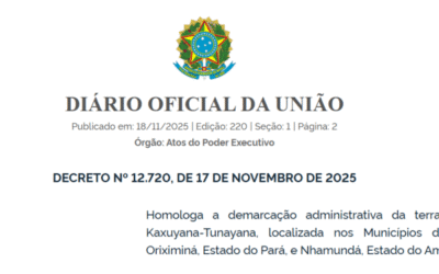 IEPÉ: Homologação da TI Kaxuyana-Tunayana consolida 20 anos de trabalho técnico e mobilização indígena