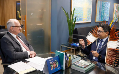 CNJ: Ministro dos Povos Indígenas entrega manuais sobre conflitos fundiários e e mercúrio em áreas de garimpo para presidente do CNJ