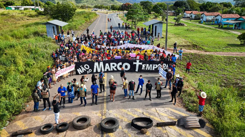 CIR: Segundo dia de mobilização indígena mantém manifestação pacífica na BR-174 contra julgamento do Marco Temporal